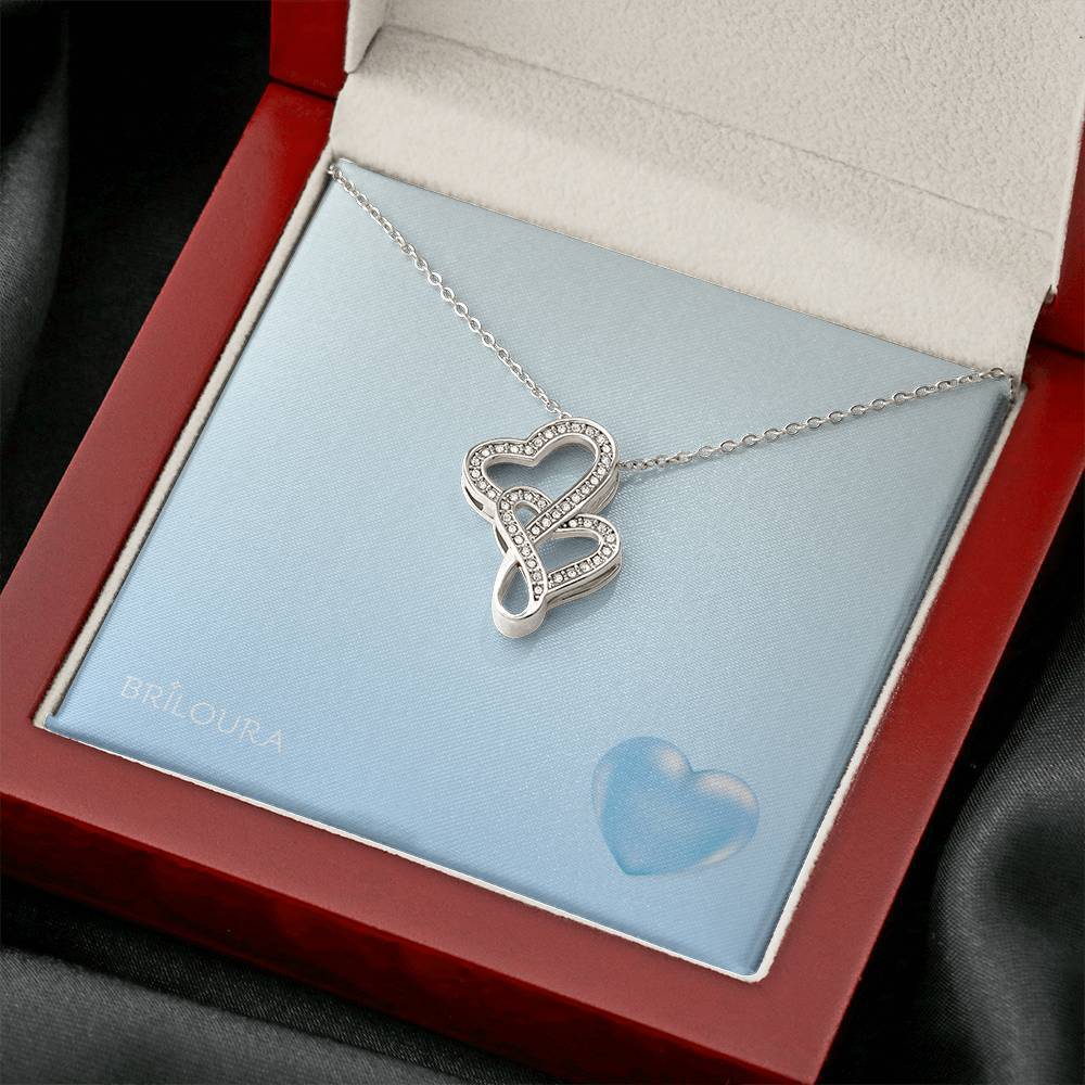 AmourLoura™ - Heart-to-heart Pendant Necklace - CZ crystals - Briloura