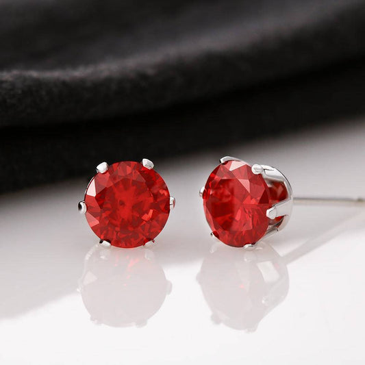 Red Cubic Zirconia Earrings - Briloura