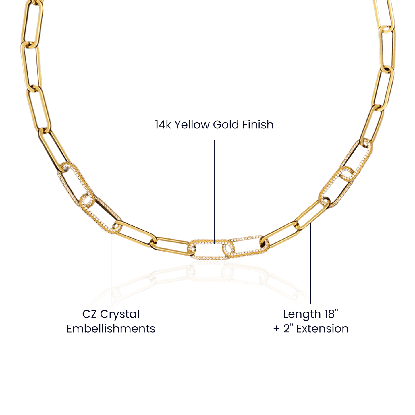 CZ Forever Linked Necklace - Briloura