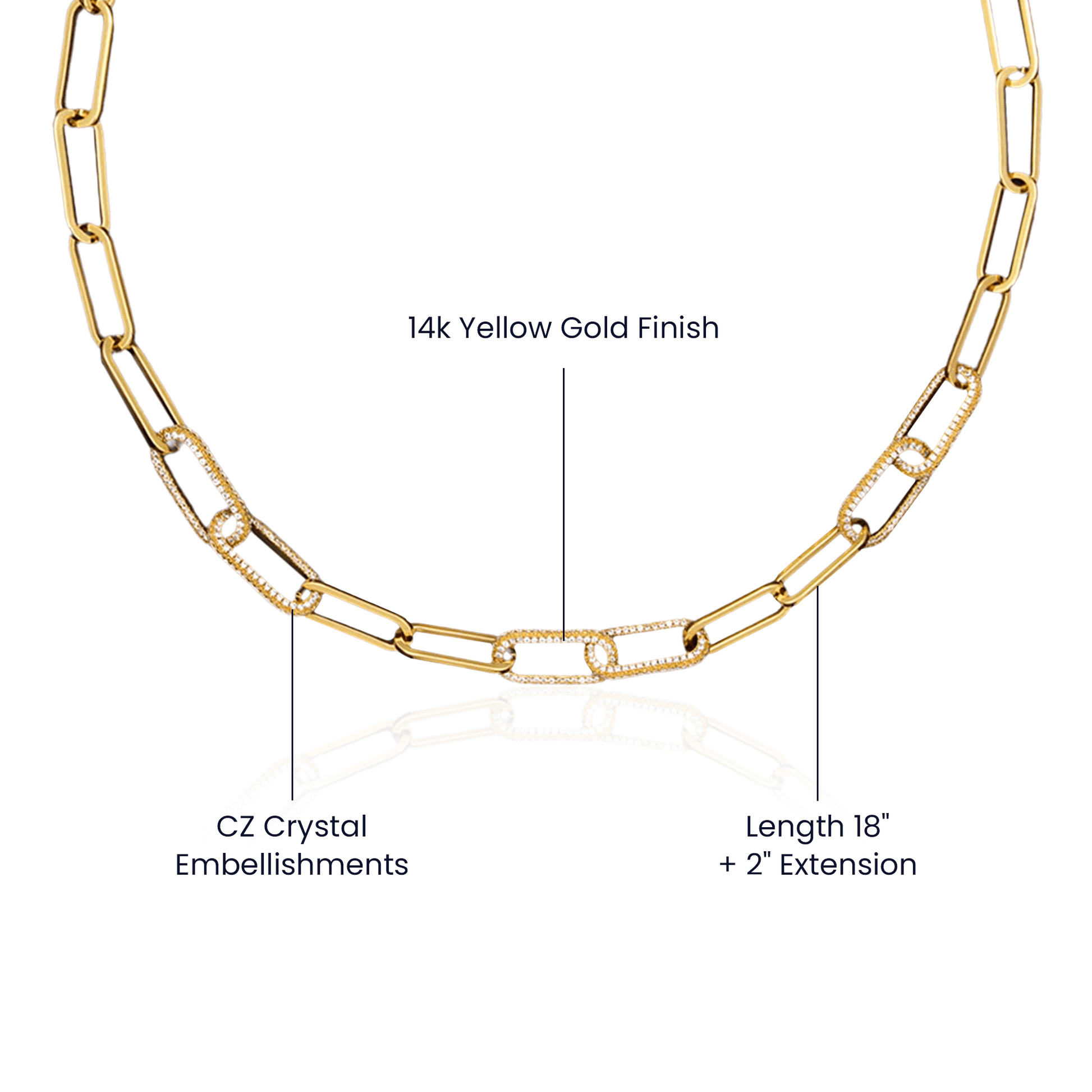 CZ Forever Linked Necklace - Briloura