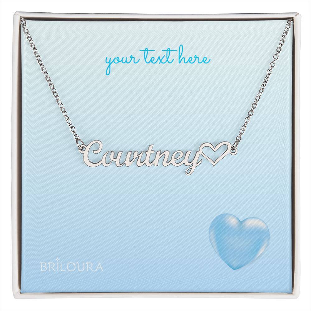 NameLoura™ - Heart Name Necklace (+custom messages) - Briloura