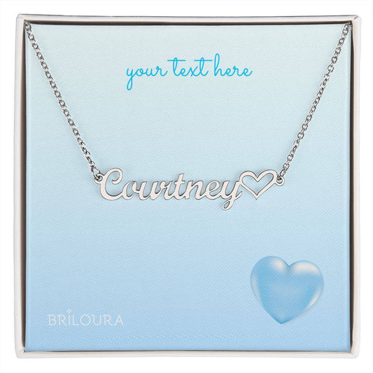 NameLoura™ - Heart Name Necklace (+custom messages) - Briloura