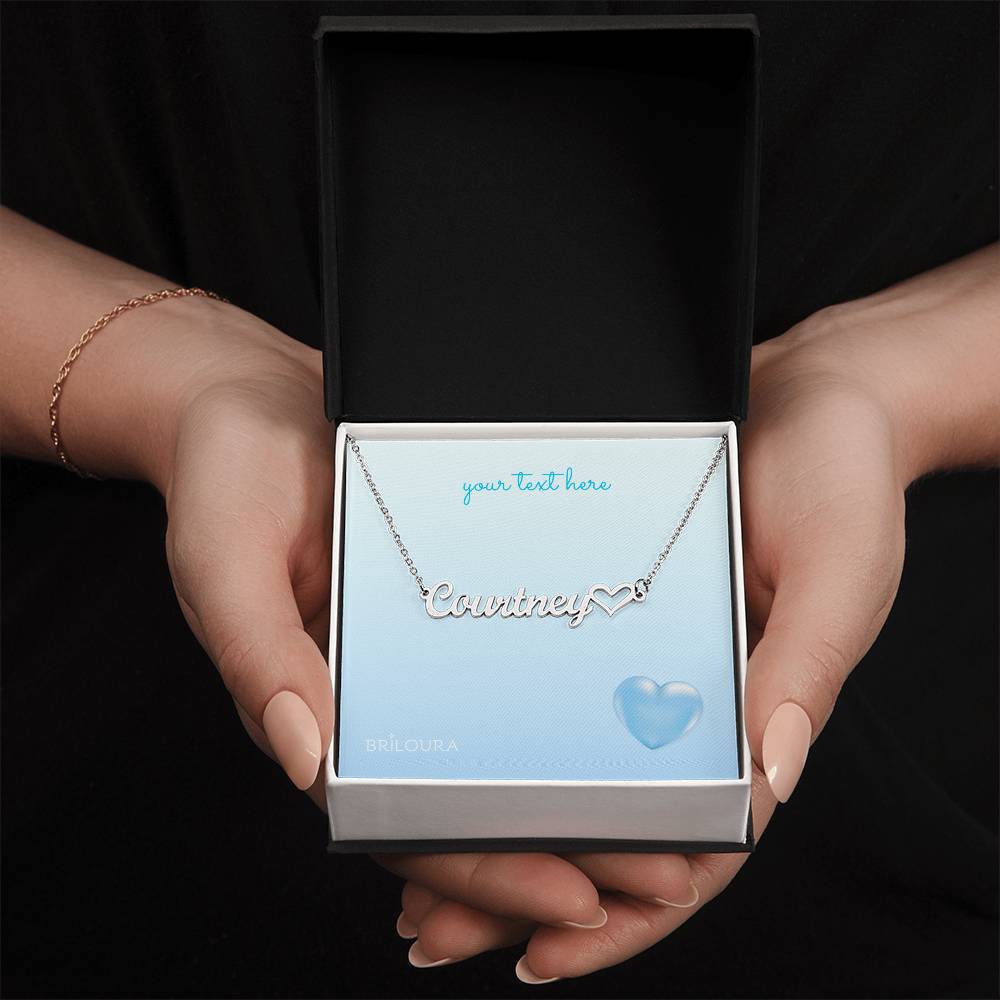 NameLoura™ - Heart Name Necklace (+custom messages) - Briloura