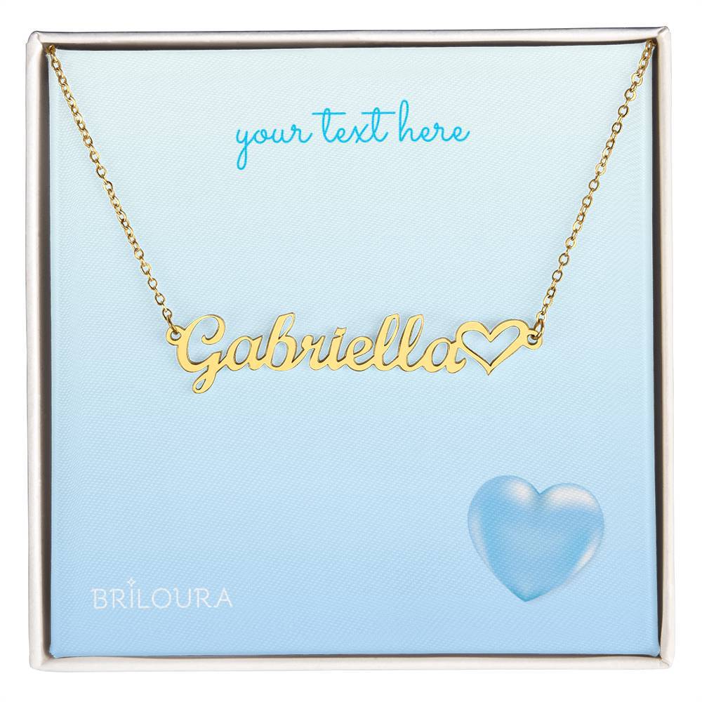 NameLoura™ - Heart Name Necklace (+custom messages) - Briloura