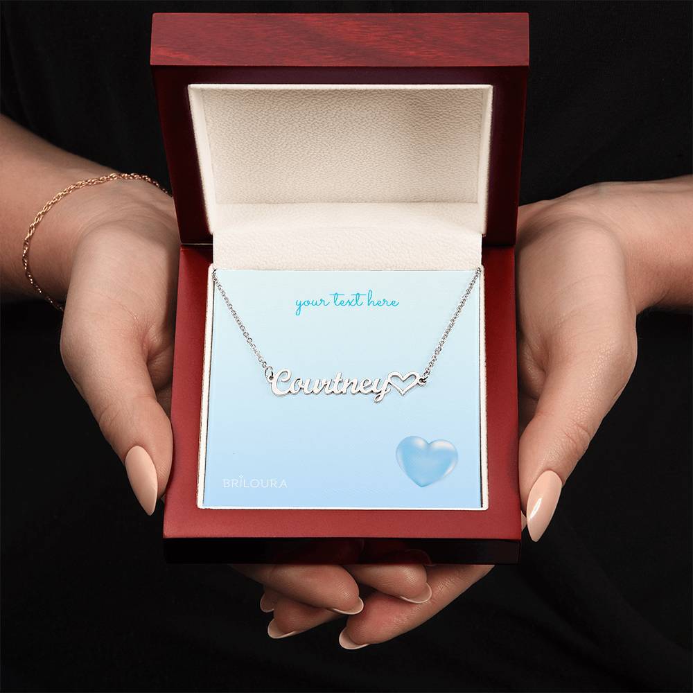 NameLoura™ - Heart Name Necklace (+custom messages) - Briloura