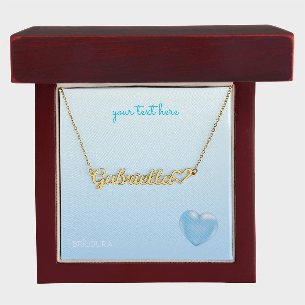 NameLoura™ - Heart Name Necklace (+custom messages) - Briloura