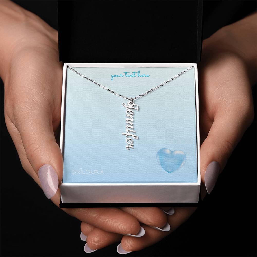 NameLoura™ - Vertical Name Necklace (+custom messages) - Briloura