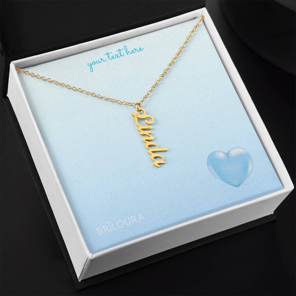 NameLoura™ - Vertical Name Necklace (+custom messages) - Briloura