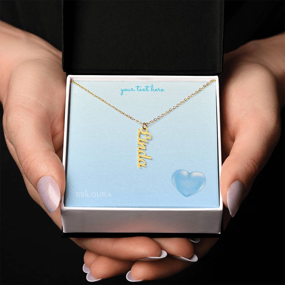 NameLoura™ - Vertical Name Necklace (+custom messages) - Briloura