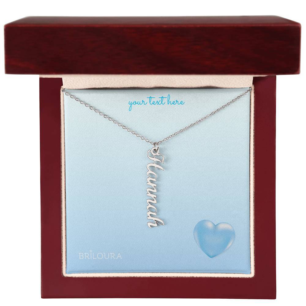 NameLoura™ - Vertical Name Necklace (+custom messages) - Briloura