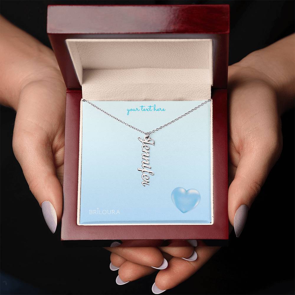 NameLoura™ - Vertical Name Necklace (+custom messages) - Briloura