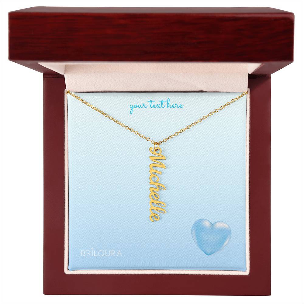 NameLoura™ - Vertical Name Necklace (+custom messages) - Briloura