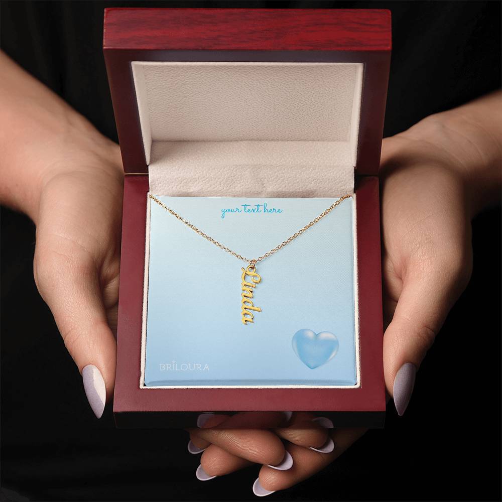 NameLoura™ - Vertical Name Necklace (+custom messages) - Briloura