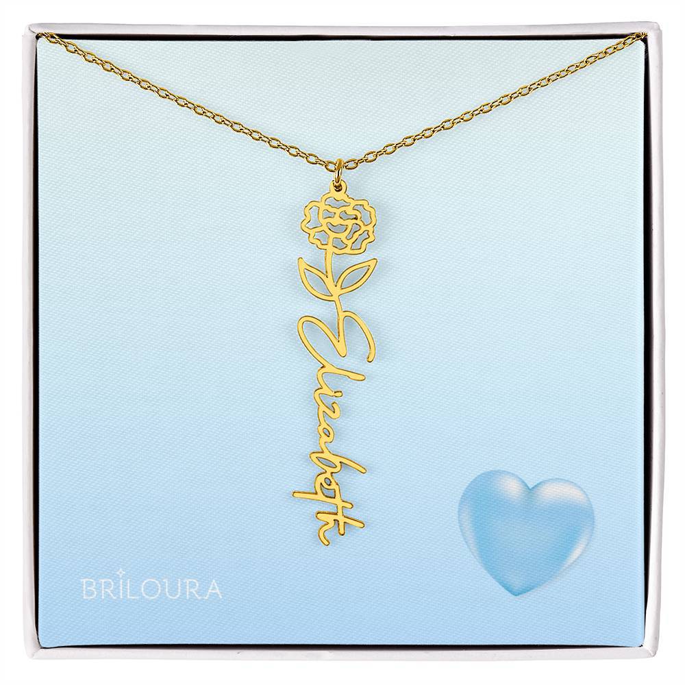 NameLoura™ Brith Flower - Flower Name Necklace - Briloura