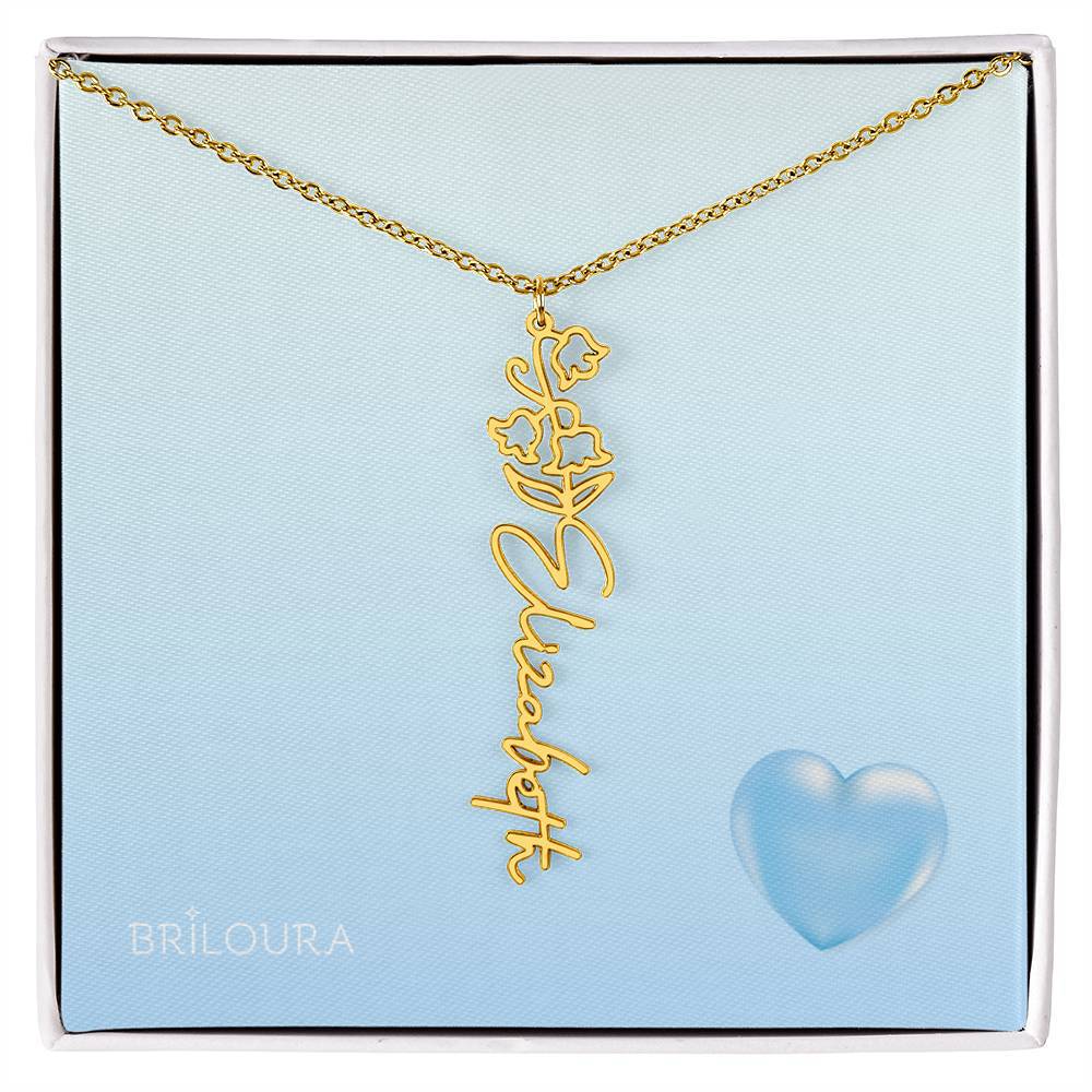 NameLoura™ Brith Flower - Flower Name Necklace - Briloura