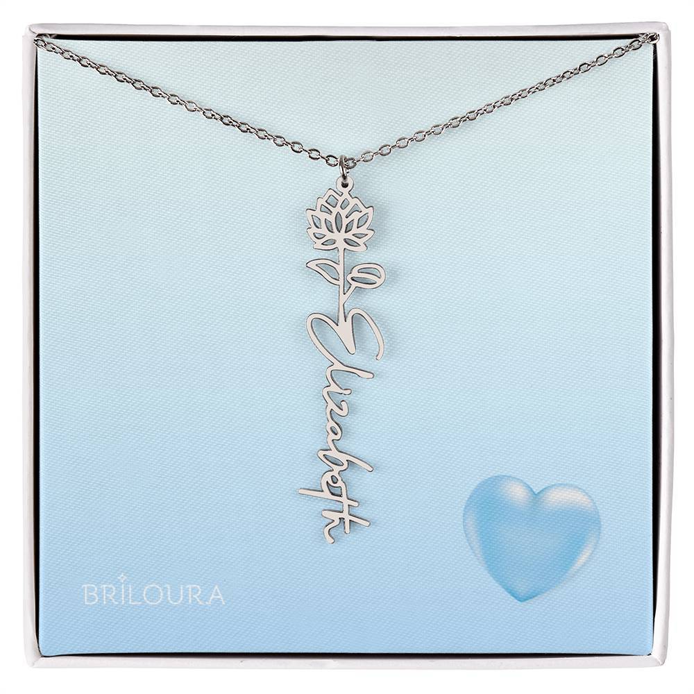 NameLoura™ Brith Flower - Flower Name Necklace - Briloura