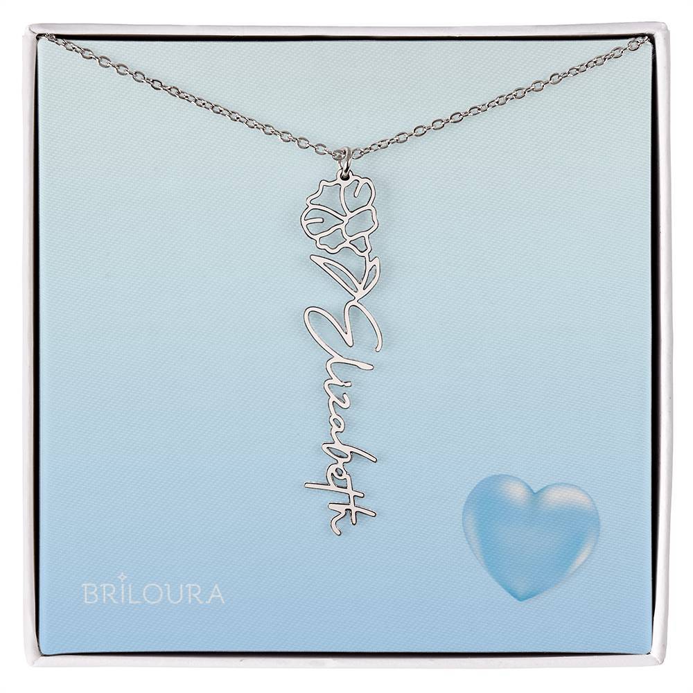 NameLoura™ Brith Flower - Flower Name Necklace - Briloura