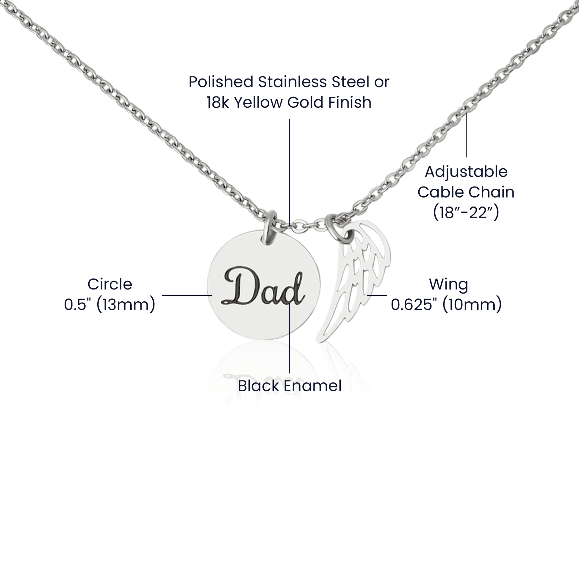 Memorial Necklace – Dad - Briloura