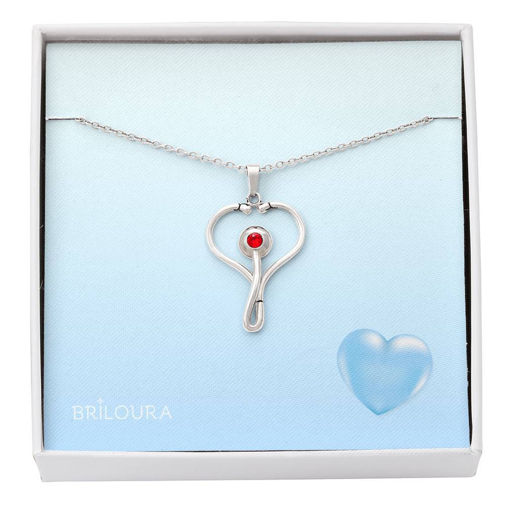 PulseLoura™ - HeartScope Necklace for health care workers - Swarovski® Crystal - Briloura