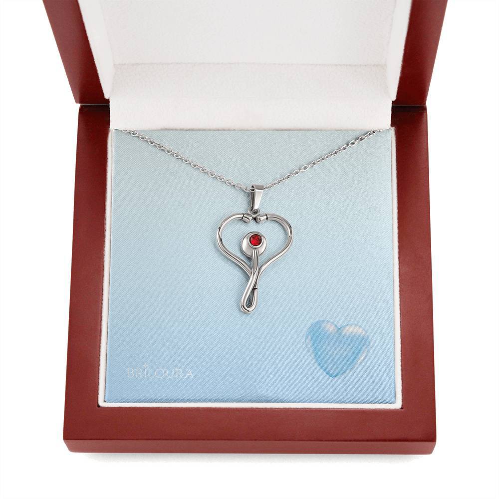 PulseLoura™ - HeartScope Necklace for health care workers - Swarovski® Crystal - Briloura