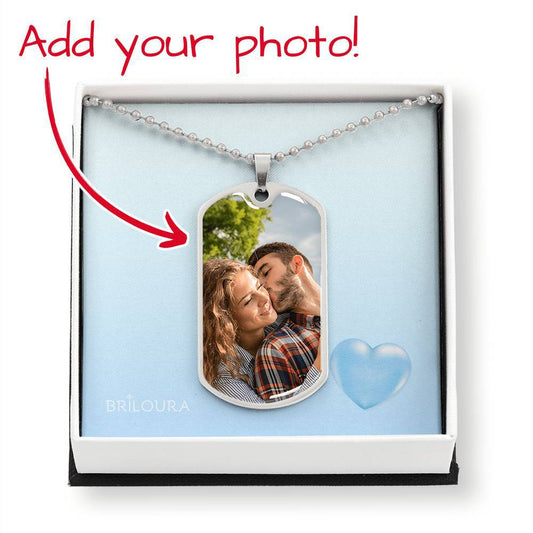 PhotoLaura™ - Dog Tag Necklace With Your Photo - Briloura